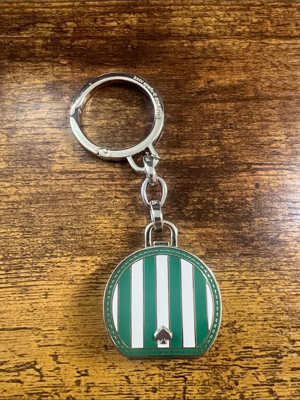 Kate Spade Traveler stripe keychain/purse charm